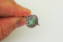 Lade das Bild in den Galerie-Viewer, S902 Silberring mit Smaragd und Safir