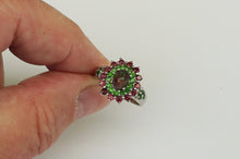 Lade das Bild in den Galerie-Viewer, S929 Silberring 925 mit Black Opal, Diopsid und Rodolith
