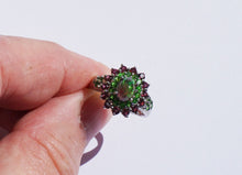 Lade das Bild in den Galerie-Viewer, S929 Silberring 925 mit Black Opal, Diopsid und Rodolith