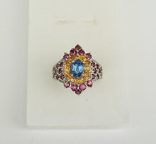 Lade das Bild in den Galerie-Viewer, S957 Silberring 925 mit Kyanit, Rodolith und Safire