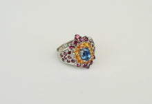 Lade das Bild in den Galerie-Viewer, S957 Silberring 925 mit Kyanit, Rodolith und Safire