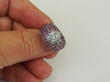 Lade das Bild in den Galerie-Viewer, S962 Silberring 925 mit Sky Blue Topas und Amethyst