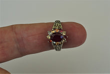 Lade das Bild in den Galerie-Viewer, S967 Silberring 925 mit Rubin und Safire
