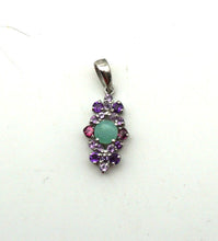 Charger l'image dans la galerie, S262 Silber Anhänger 925 mit Smaragd und Amethyst

