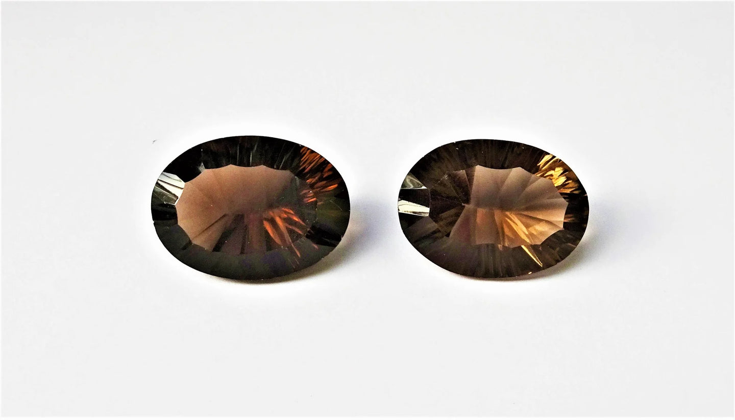 E730 Rauchquarz Paar 38,0ct.