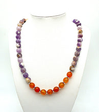 Lade das Bild in den Galerie-Viewer, P111 Amethyst/Karneol Halskette facettiert
