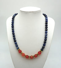 Load image into Gallery viewer, P120 Sodalite/Carnelian faceted necklace
