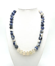 Lade das Bild in den Galerie-Viewer, P122 Sodalith/Citrin Halskette facetiert
