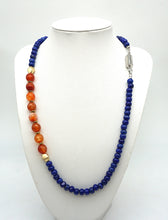 Lade das Bild in den Galerie-Viewer, P137 Lapislazuli/Karneol Halskette
