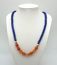 Lade das Bild in den Galerie-Viewer, P137 Lapislazuli/Karneol Halskette
