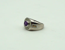 Lade das Bild in den Galerie-Viewer, S1052 Silberring 925 mit Amethyst, Peridot und Safire
