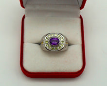 Lade das Bild in den Galerie-Viewer, S1052 Silberring 925 mit Amethyst, Peridot und Safire
