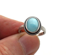 Charger l'image dans la galerie, S110 Silberfarbiger Ring mit Larimar
