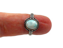 Charger l'image dans la galerie, S112 Silberfarbiger Ring mit Larimar
