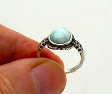 Charger l'image dans la galerie, S112 Silberfarbiger Ring mit Larimar
