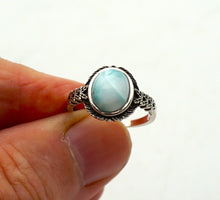 Charger l'image dans la galerie, S112 Silberfarbiger Ring mit Larimar
