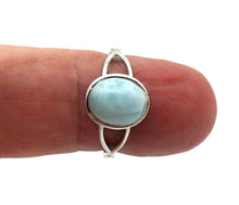 Load image into Gallery viewer, S113 Silberfarbiger Ring mit Larimar
