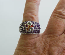 Lade das Bild in den Galerie-Viewer, S926 Silberring 925 mit Safire und Amethyste
