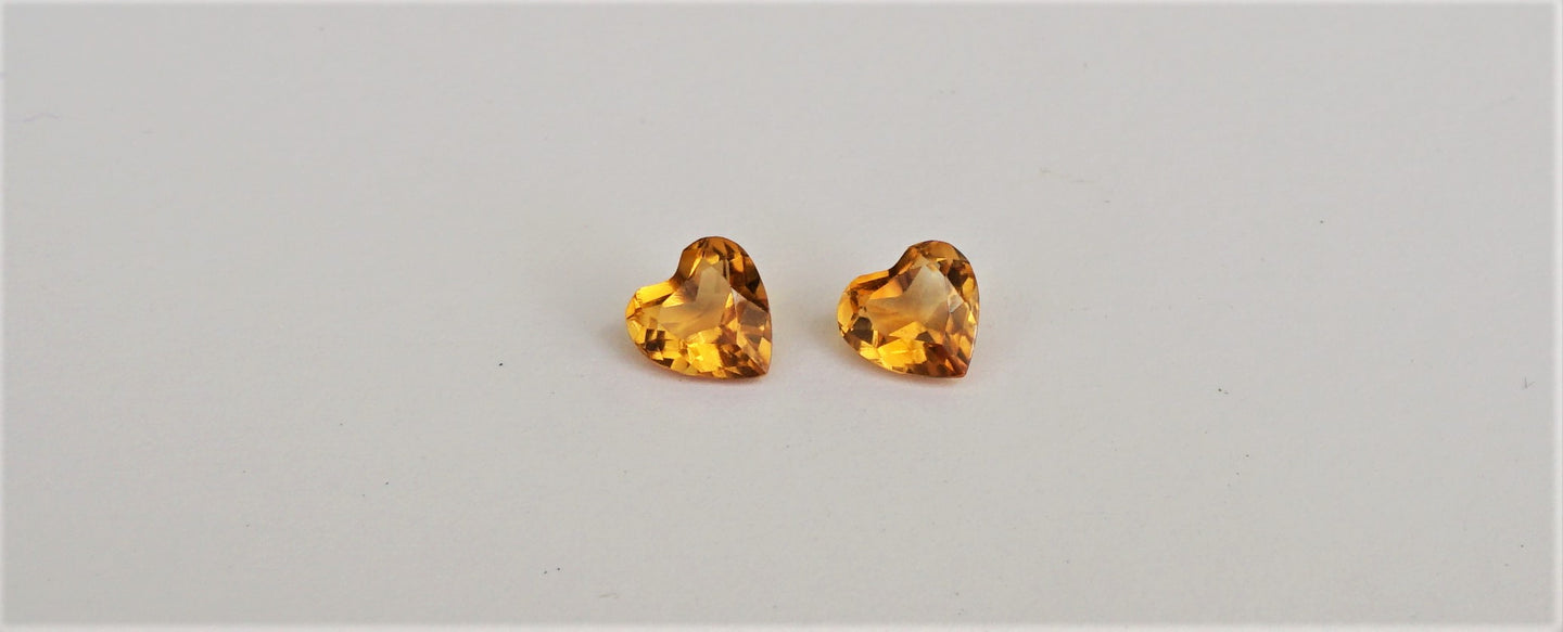 E493 Citrin Paar Herzen 2,25ct.