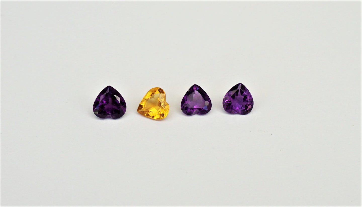 E892 Amethyst/Citrin Herzen 3,80ct.