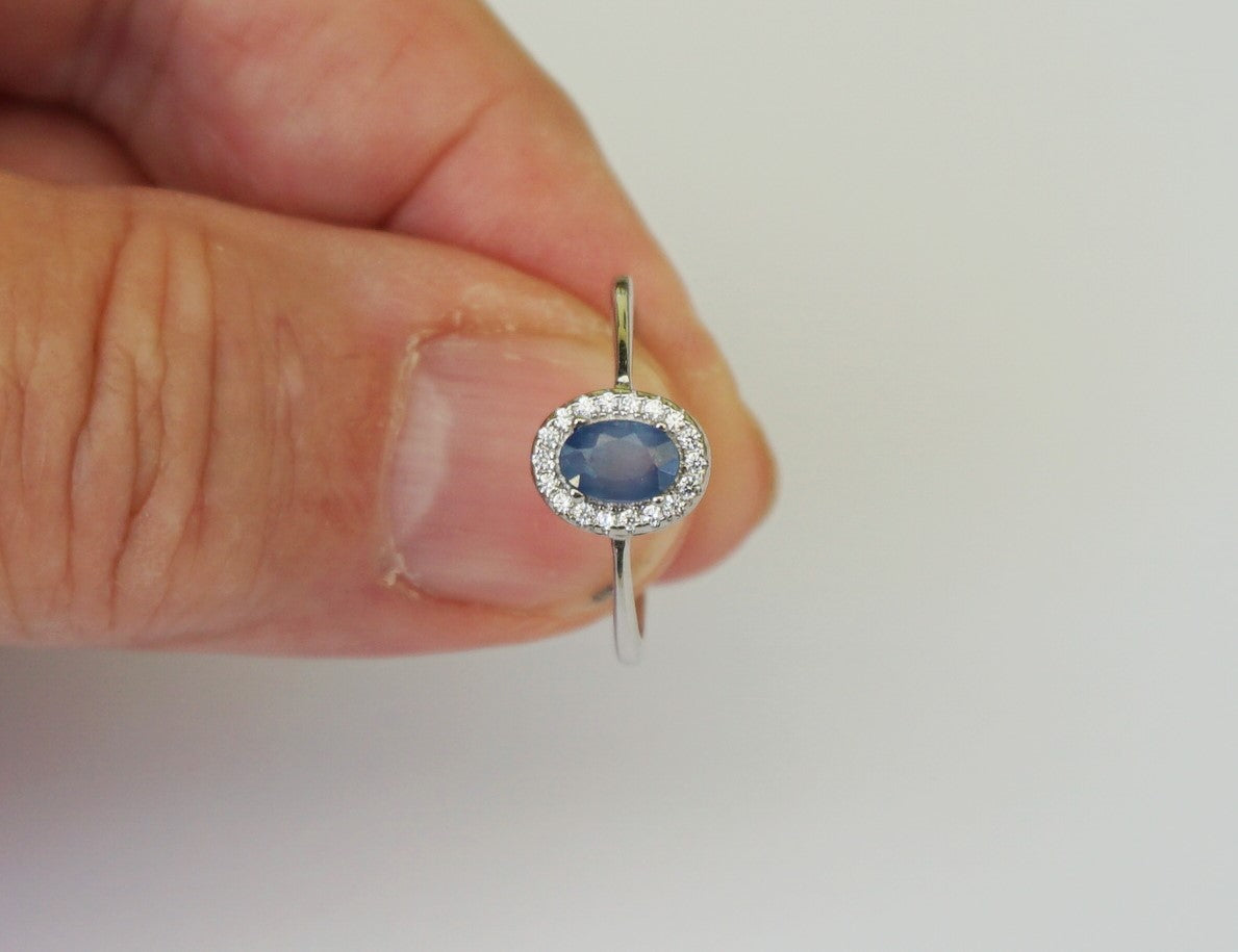 S253 Silberring mit Safir